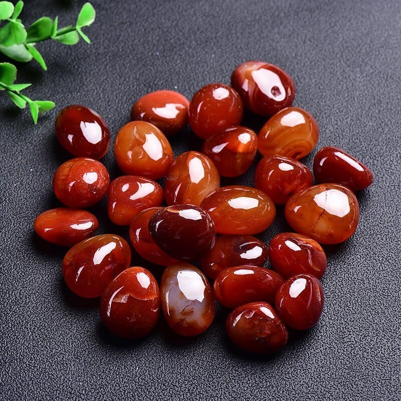 KatLin Natural Crystal Stone Red Agate Stone Polished Original Stone Random Large Grain Crystal Stone Fish Tank Decoration Ornaments (Size : 1pack (400g))
