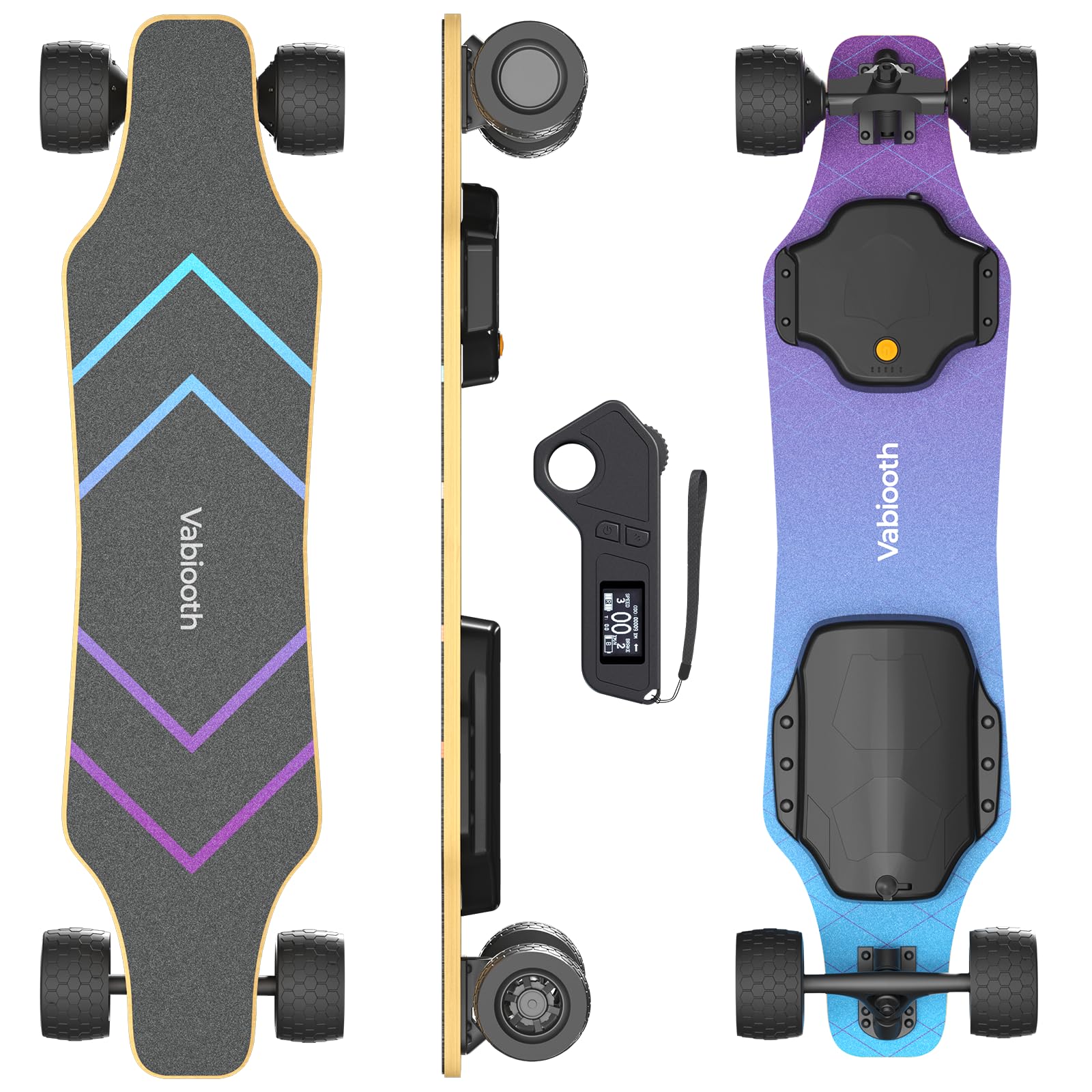 Electric Skateboard with Remote Control, Powerful 900W Hub-Motor, 25 mph Top Speed, 12.5 Miles Range, and 220 lbs Max Load - Ideal for Adults, Teens, and Beginners