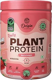 Origin Nutrition 100% Natural Vegan Plant Based Protein Powder, Ranked Best Vegan Protein by Independent Scientific Research, Easy to Digest Strawberry Flavour with 25g per serve Plant Based Protein,Dairy Free, No Added Sugar,Non - GMO, 7 Servings, 290g