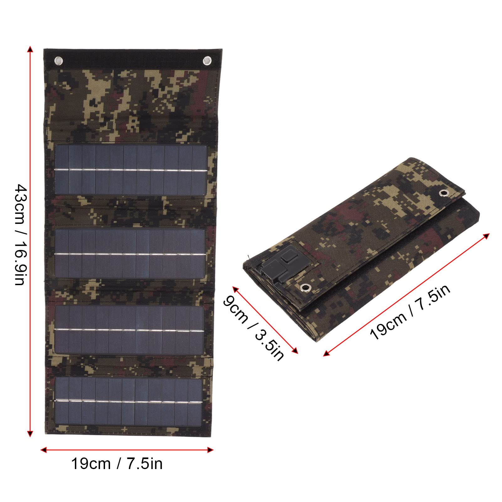 Chargeur Solaire 40W Pliable Monocristallin Sac de Chargement pour Camping Randonnée en Plein Air Portable sans Fonction de Batterie