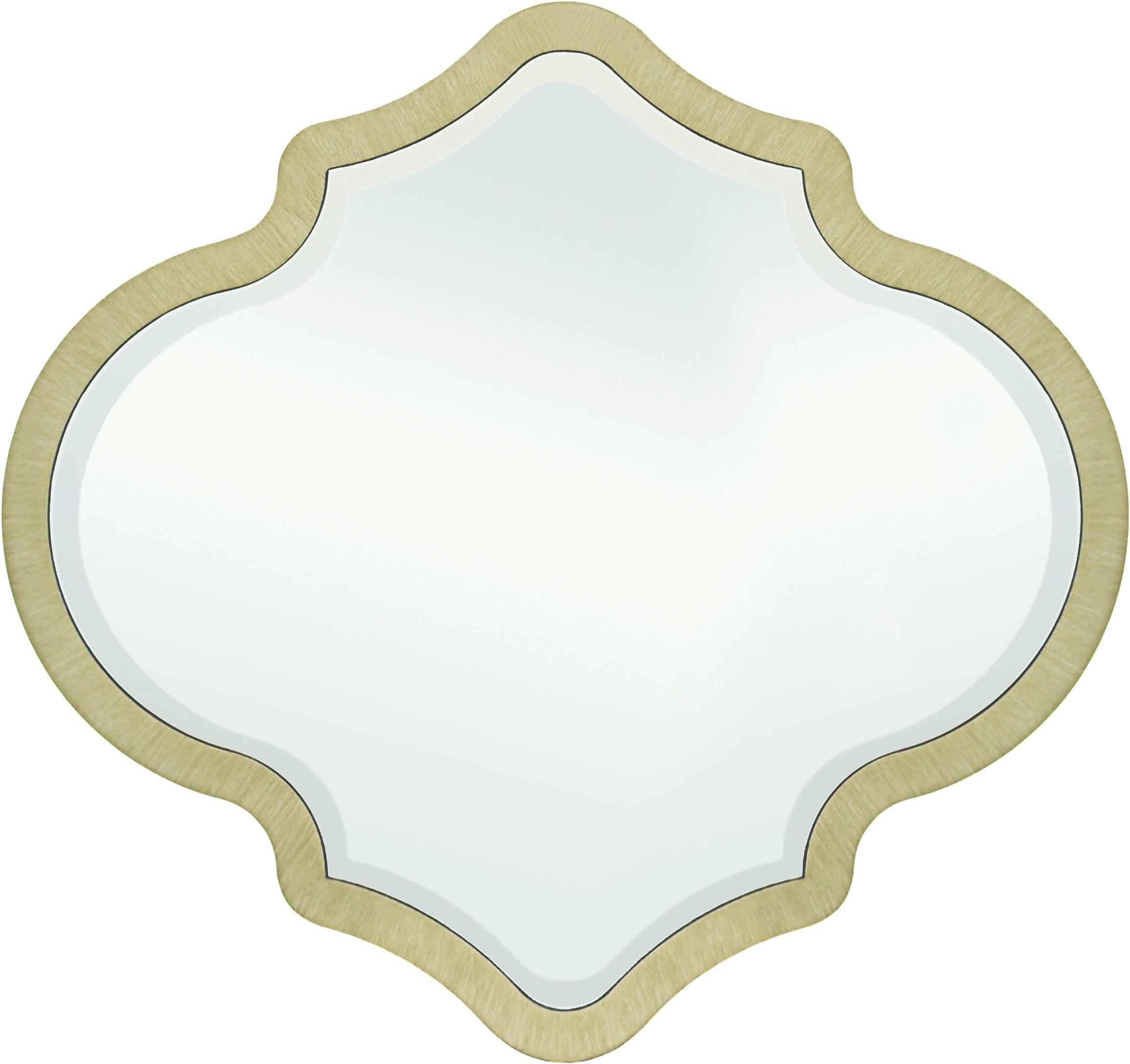 MIRROR TREND Large Vanity Mirror Handmade Wood Frame Clear Mirrors 28"x25.5" (Champagne Silver)