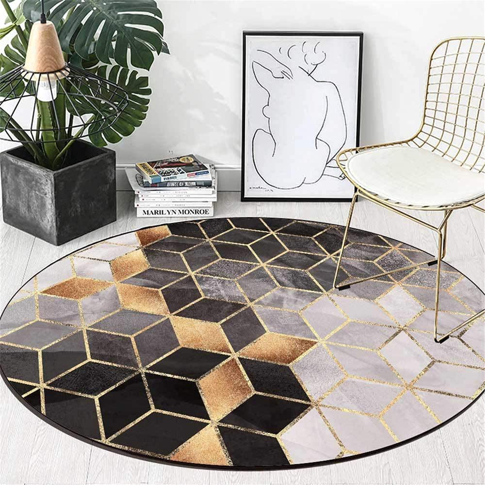 Tapis moderne rond géométrique pour sublimer le salon ou la chambre d'enfant