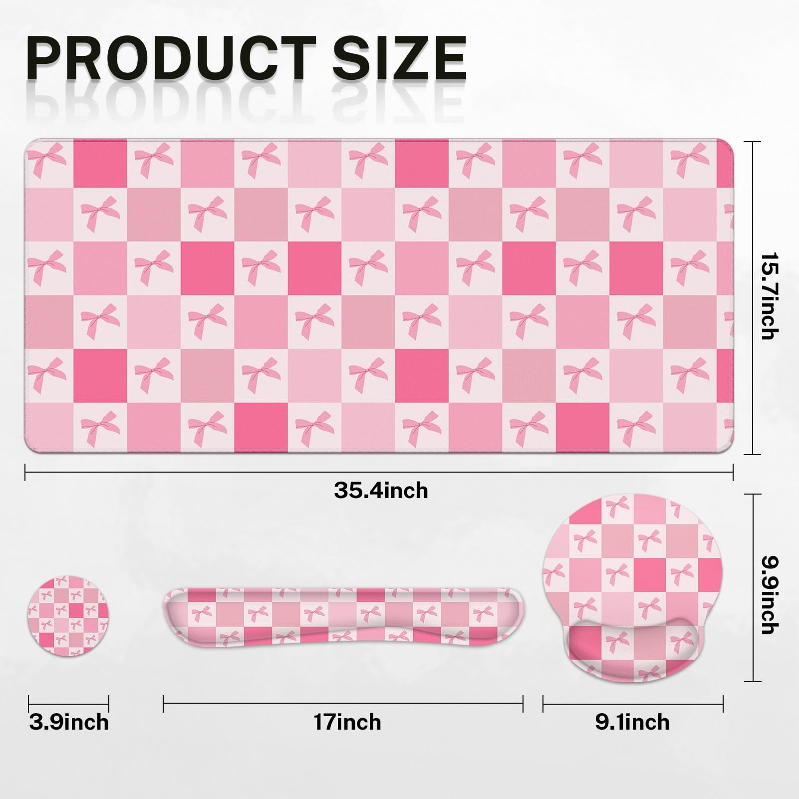 Cute Keyboard Mouse Pad Set - 4-in-1 Desk Mat -2
