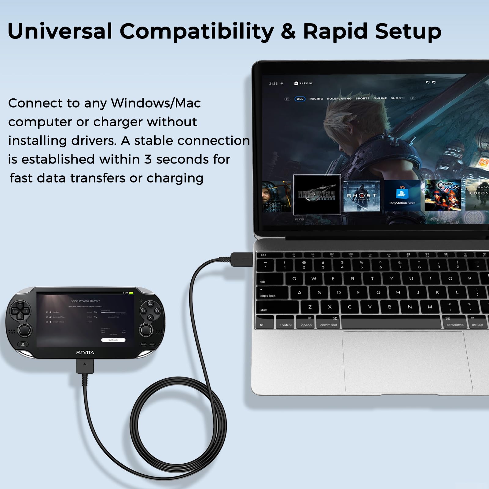 Amazon.co.jp: PSVITA 充電ケーブル (PCH-1000) 用 USB充電 データ