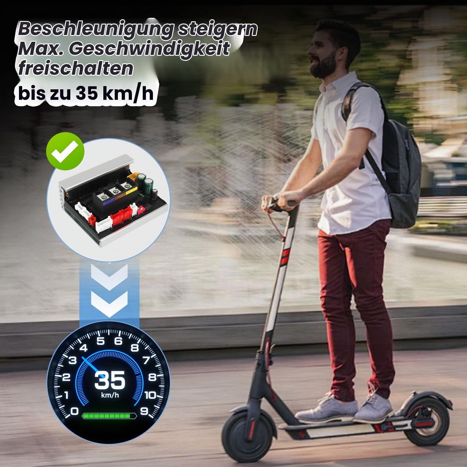 Controller G2 Elektroroller kompatibel mit Segway Ninebot MAX G2 KickScooter, Elektroroller Hauptplatinen Steuermodul, Version Controller Teile Motherboard, Max Geschwindigkeit 35km/h