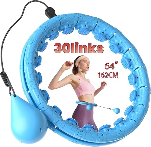 Miniatura 10 de Weighted Infinity Exercise Hoop - 64in 30 Links Smart Hoop for Adult Weight Loss, Plus Size Low-Impact Fitness Hoop for Beginners & Women