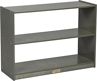 ECR4Kids 2-Shelf Mobile Island Storage Cabinet, Classroom Furniture, Grey Wash