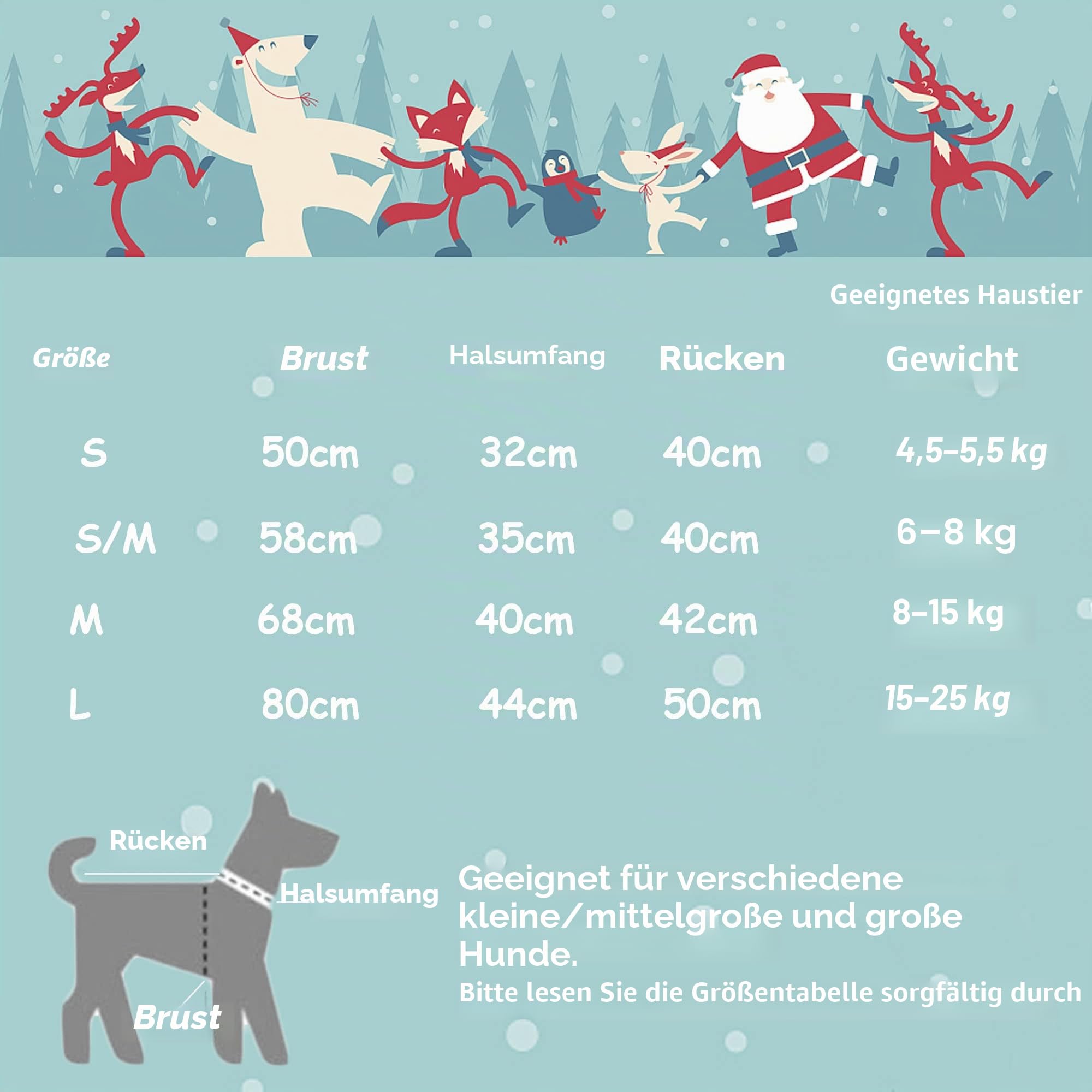 Weihnachtspullover Hunde 2Stück Größe Hundepullover mit Katze Weihnachten Kleidung für den Winter warm für Weihnachten Haustierkostüme