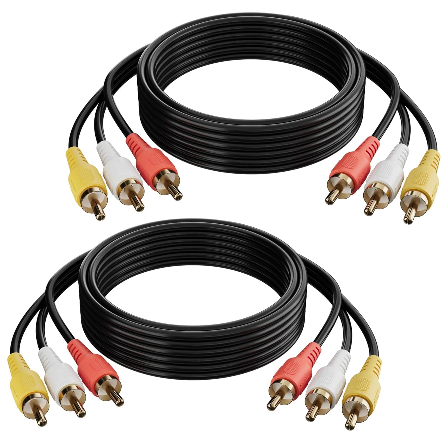 Cable RCA de audio y vídeo de 15 pies de triple conector macho para televisión analógica 7