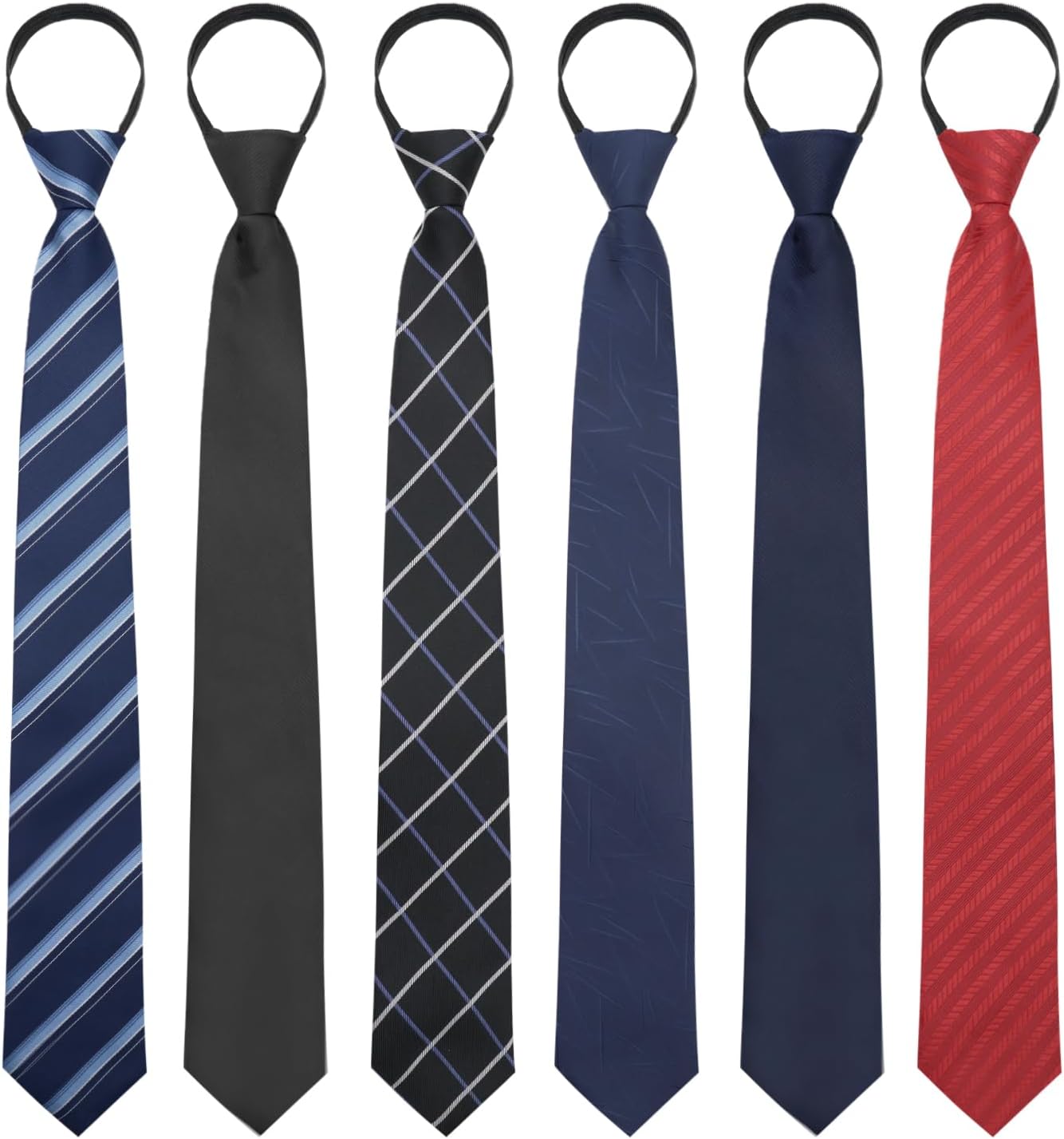 Zipper Ties for Men, Adjustable Pre-tied Mens Tie Classic Men's Neckties for Wedding Party Business Graduation