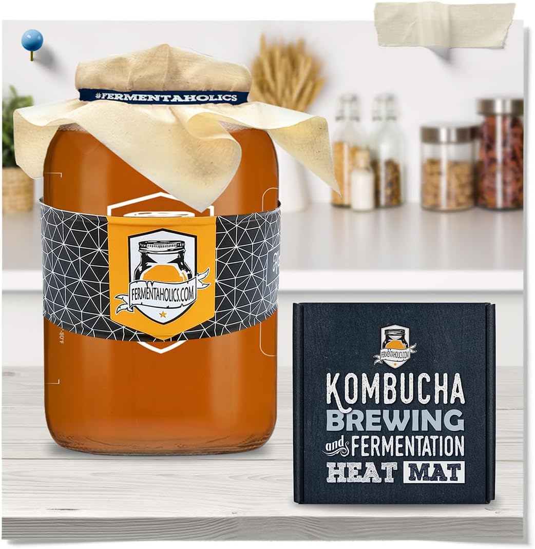 Kombucha Heater | Fermentaholics Kombucha Brewing and Fermentation Heat Mat | Keep Your SCOBY Happy and Productive By Brewing in The Proper Temperature Range