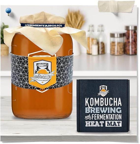 Kombucha Heater | Fermentaholics Kombucha Brewing and Fermentation Heat Mat | Keep Your SCOBY Happy and Productive By Brewing in The Proper Temperature Range