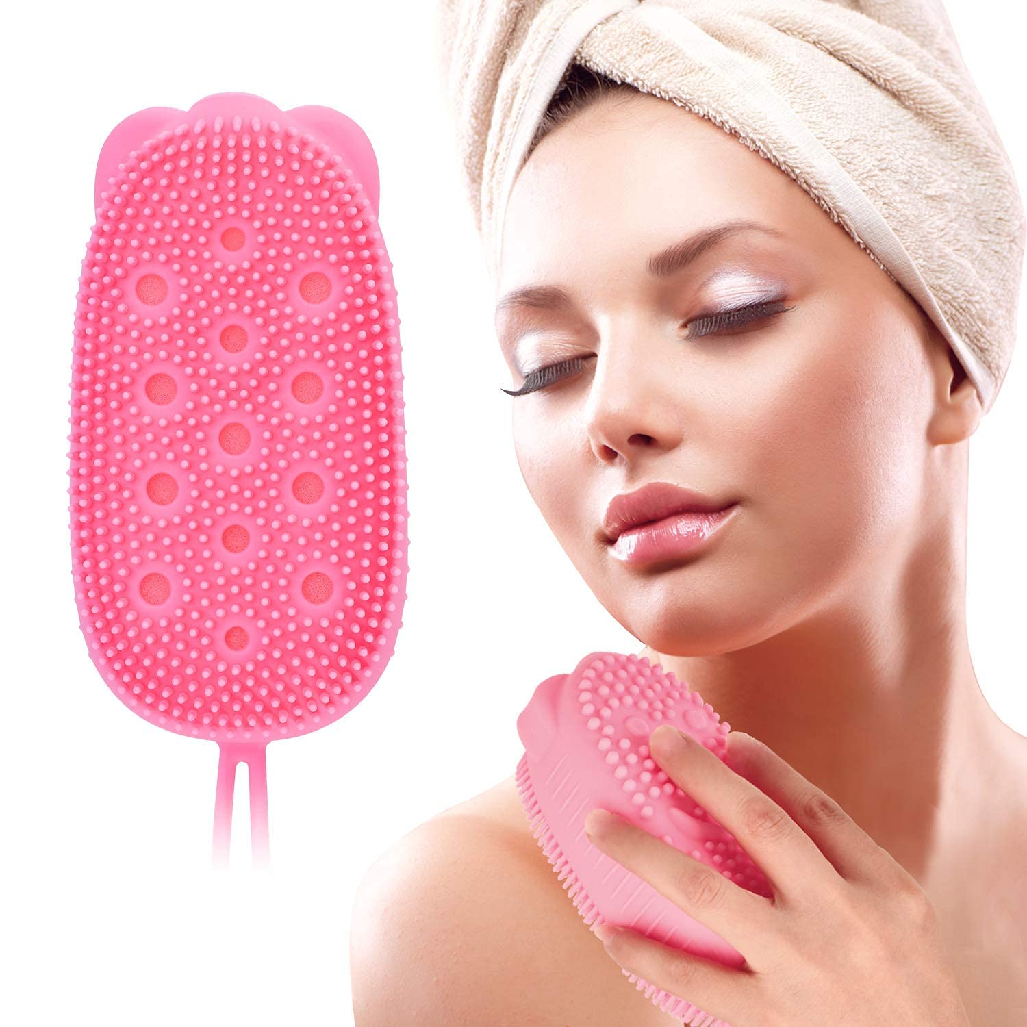 Bubble Bath Brush, Silicone Bath Body Brush,ultra-Soft Scrubber for Shower Exfoliating, Body Brush for Unisex Good for Health Beauty (Pack Of 2)-image-34