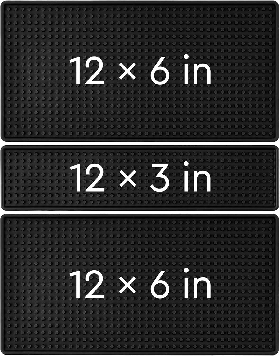 3 Pack Ultimate Small Bar Mat Set 8mm Thick AntiSkid NonToxic Rubber Bar Mat for