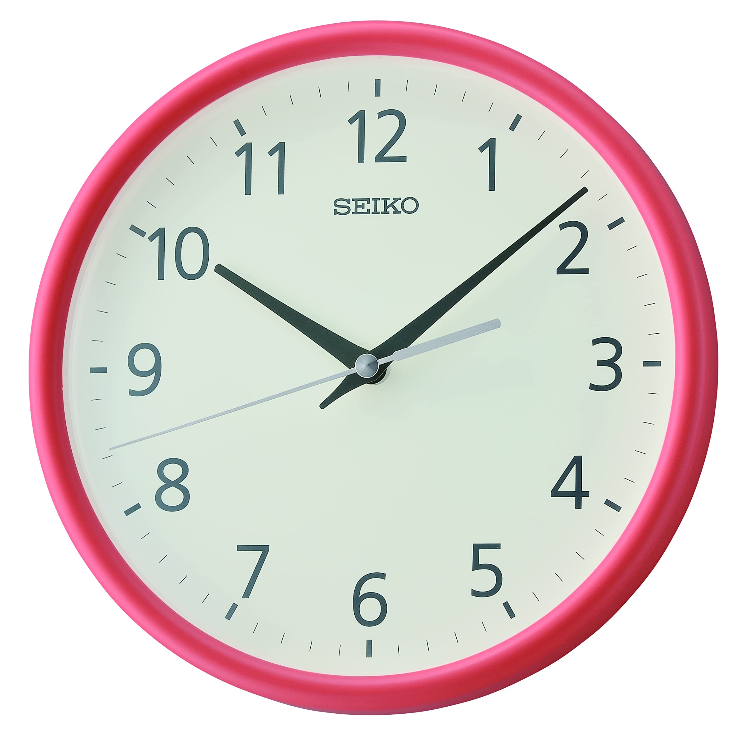 Seiko Clock QXA804E horloge murale analogique orange au design épuré et finitions soignées
