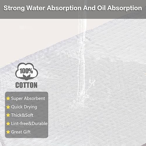 Miniatura 6 de PY HOME & SPORTS Juego de toallas de cocina, 100% algodón, tejido gofre, 8 piezas, súper absorbentes (17 x 25 pulgadas, juego de 8)
