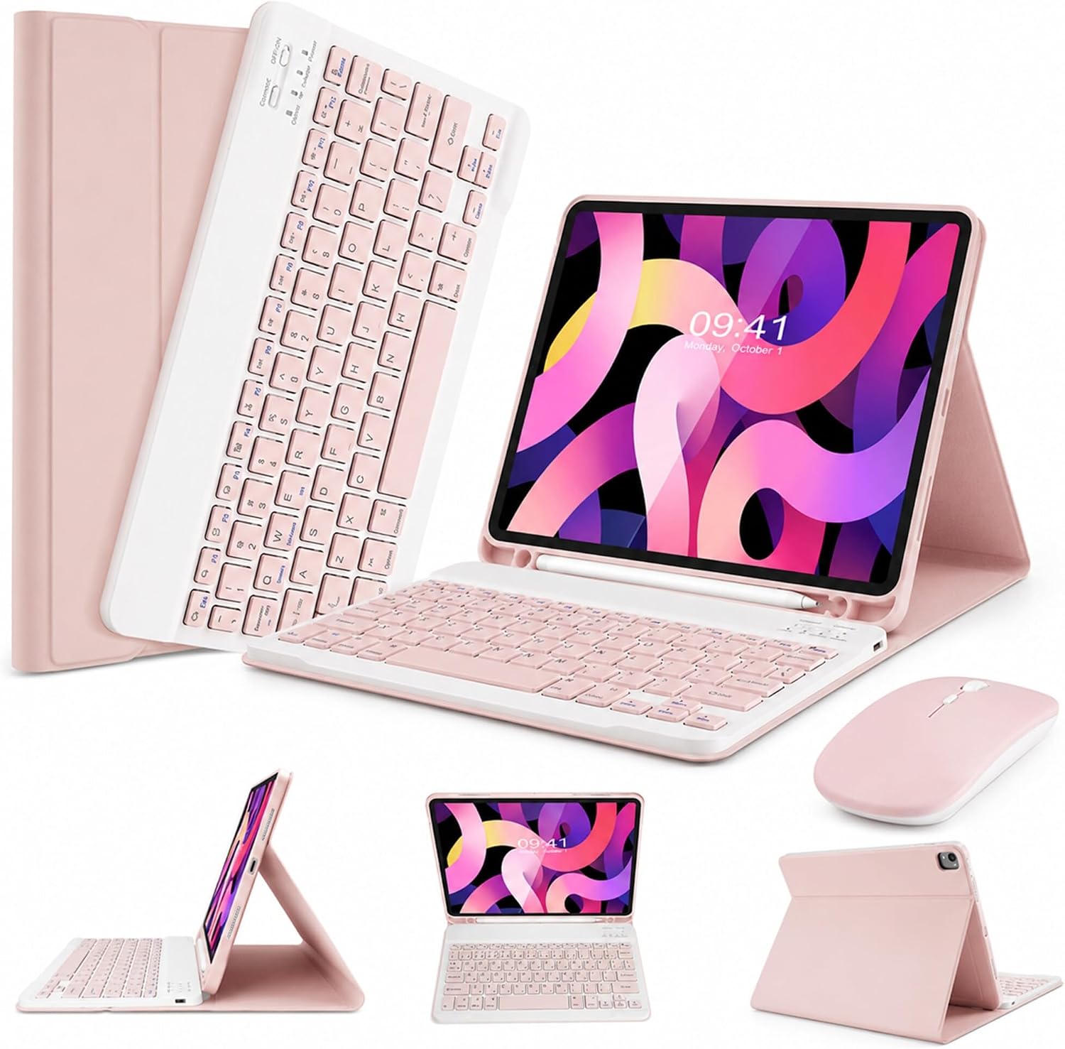  Keyboard Case with Mouse for iPad Air 11 inch 2025 7th/2024 6th & 10.9 -inch iPad Air 4th/5th Generation, Folio Keyboard Cover with Pencil Holder for 11 inch iPad Pro (4th/3rd/2nd/1st Gen), DGN thumbnail