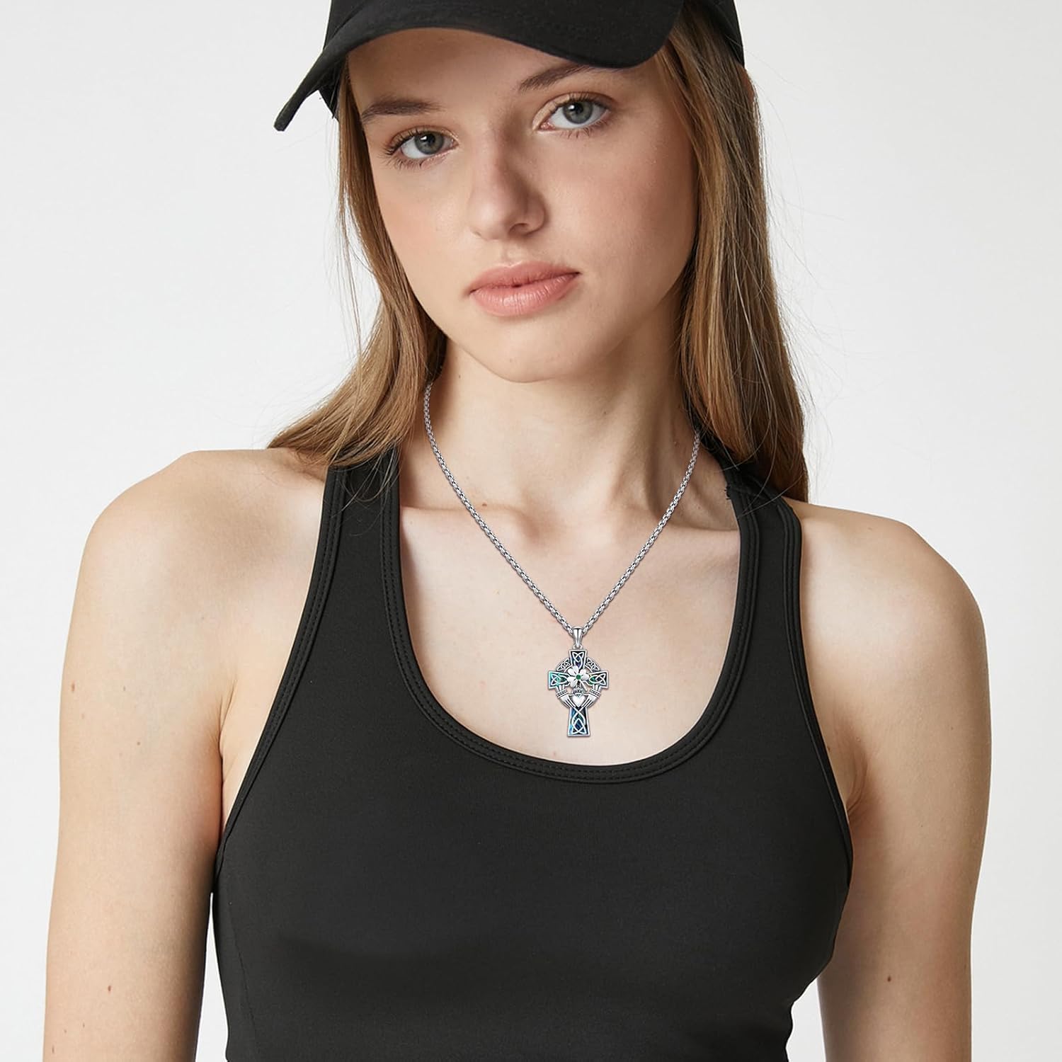 Cross Necklace for Men 925 Sterling Silver Celtic Cross Pendant Christian Jewelry Religious Christmas Gifts for Women