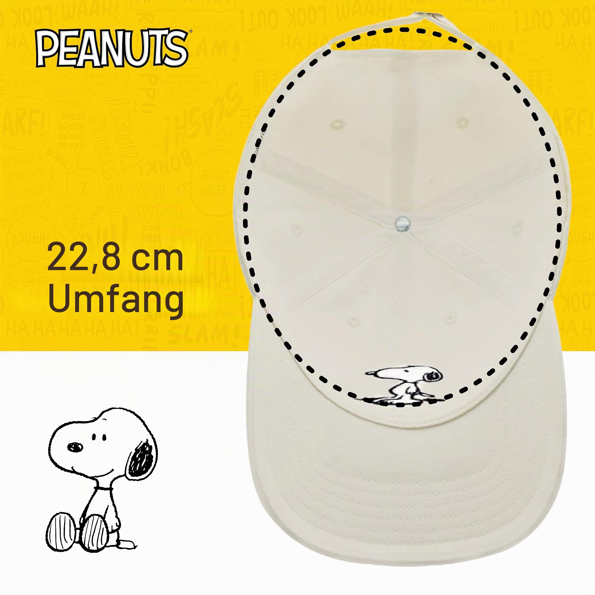 Concept One Unisex Baseballkappe Peanuts Snoopy Dad Hat, Adult Baseball Cap with Curved Brim