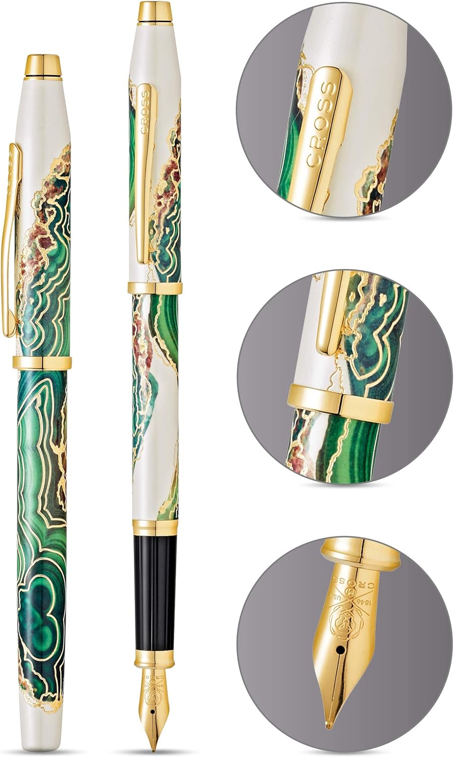 Cross Wanderlust Refillable Fountain Pen, Medium Nib, Includes Premium Gift Box - Borneo