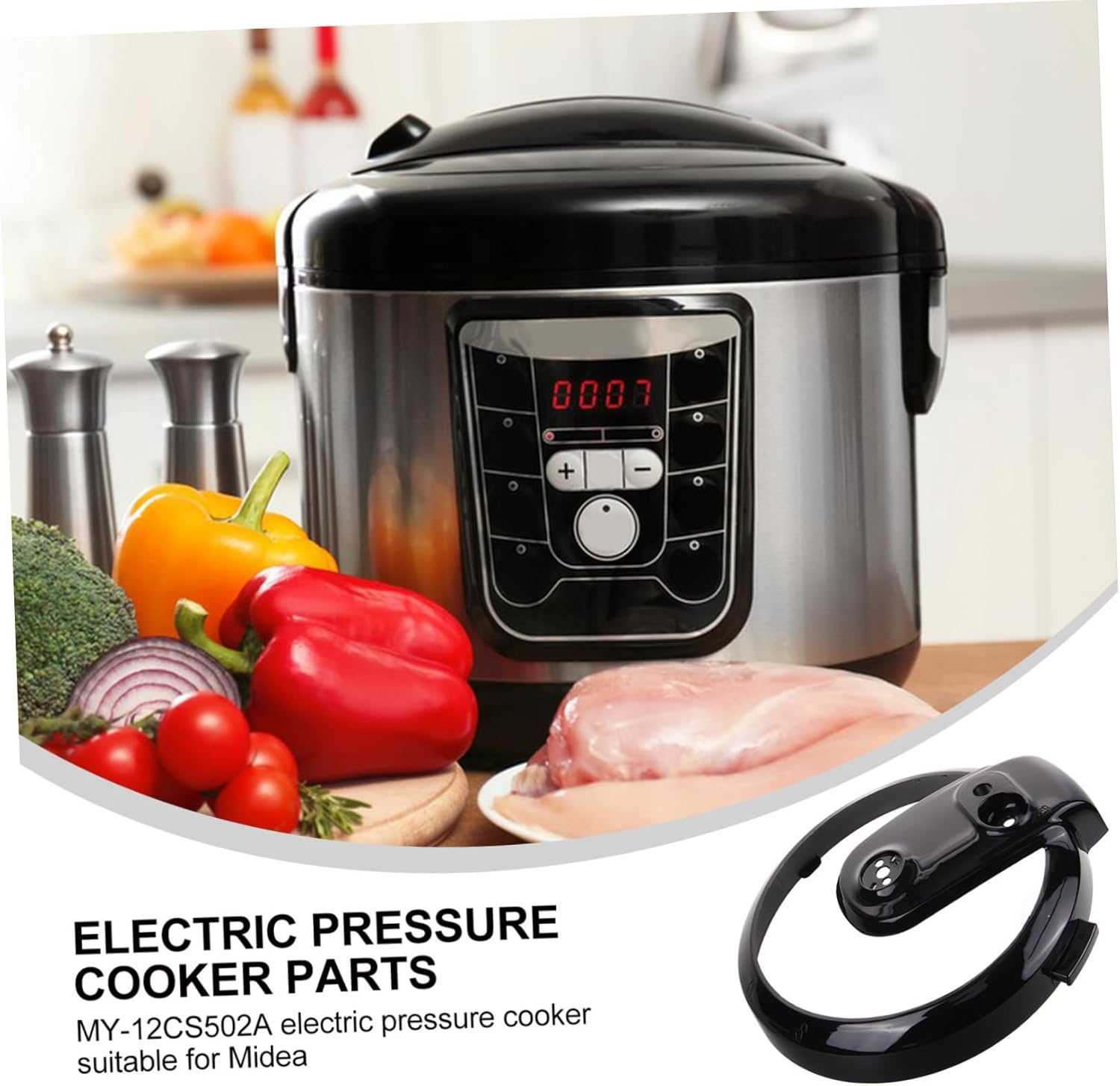 NUOBESTY Pressure Cooker Accessories Replacement Cooking Lid Frame for MY-12CS502A Black 12PCS502A1 Compatible Indoor Kitchen Pressure Cookers Sturdy Cooking Supply