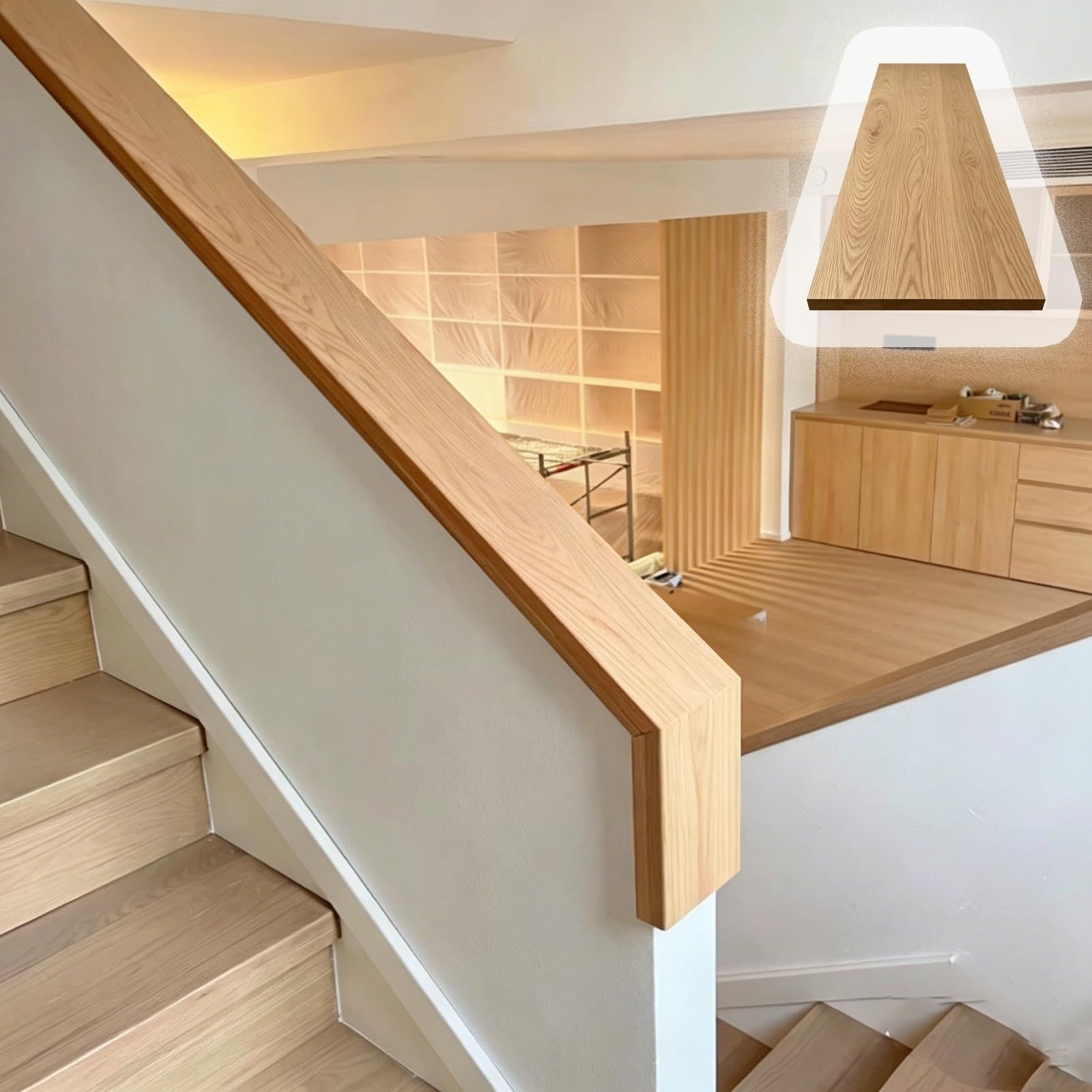 Rampe escalier bois pour muret intérieur : sécurisez votre entrée