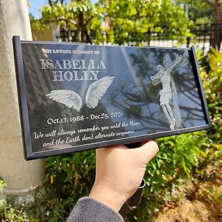 Memorial stones for loved ones personalized,Headstones for graves,Garden memorial stones,Cemetery headstones,Memorial plaque outdoor,Memorial day tombstone (12INCH, Style 1)