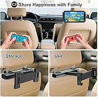 Vista 6 de Kairiyard Soporte para Tableta para Automóvil, Brazo de Extensión Triangular Ajustable Soporte para Tableta de Asiento Trasero de Automóvil