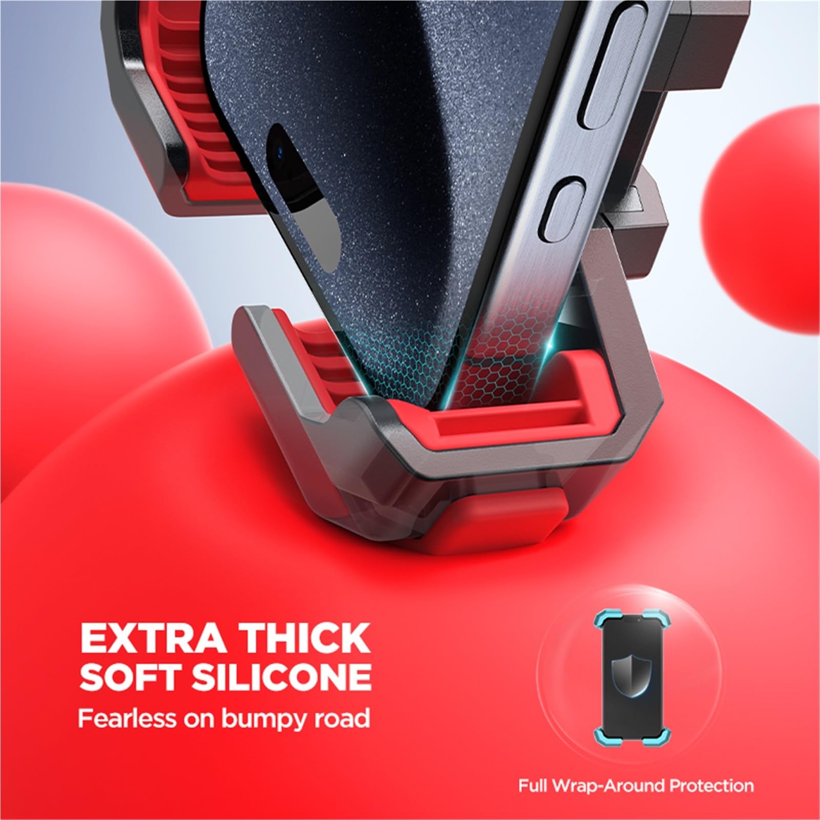 Uchwyt na Telefon Rowerowy Uchwyt na telefon do roweru, uchwyt na telefon do motocykla, ulepszony, regulowany uchwyt na telefon, uchwyt na kierownicę roweru i skutera(Black)