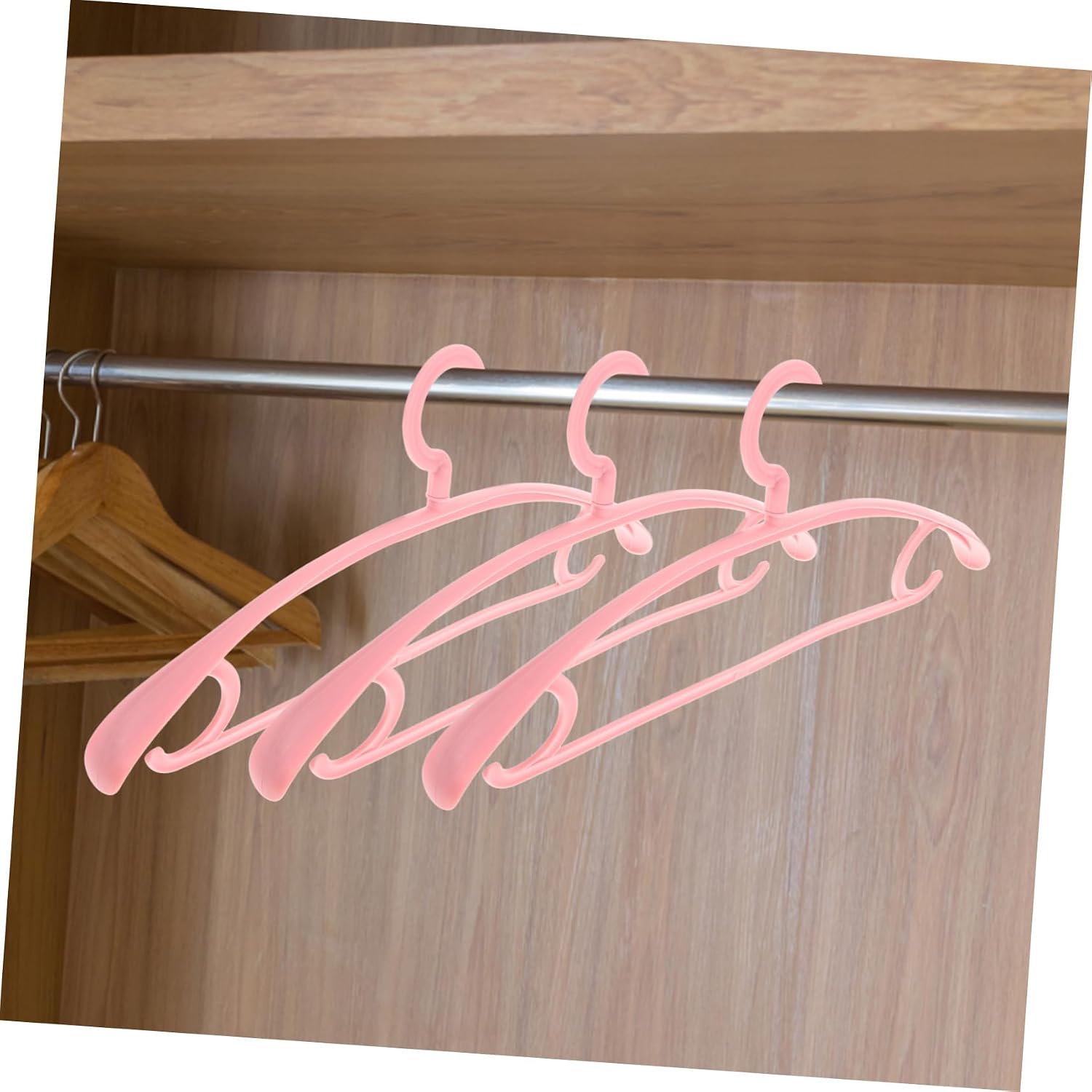 GLEAVI 10pcs Plastic Hangers for Coats Rotating Space Saving Hangers Non-Slip Non-Marking for Bedroom