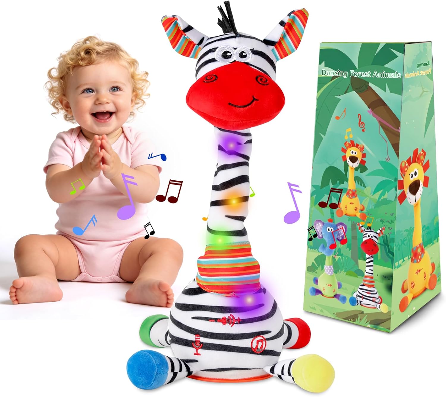 LUKETURE Dancing Talking Lion Plush, Interactive Stuffed Animal Toy, Musical Plush with Record & Repeat, Sings 10 Songs, LED Lights