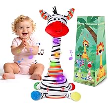LUKETURE Dancing Talking Zebra Plush, Interactive Stuffed Animal Toy, Musical Plush with Record & Repeat, Sings 10 Songs, LED Lights