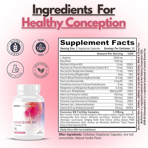 Miniatura 3 de Suplementos de fertilidad para ella, suplementos previos a la concepción para mujeres, vitaminas prenatales para el equilibrio hormonal, los ciclos