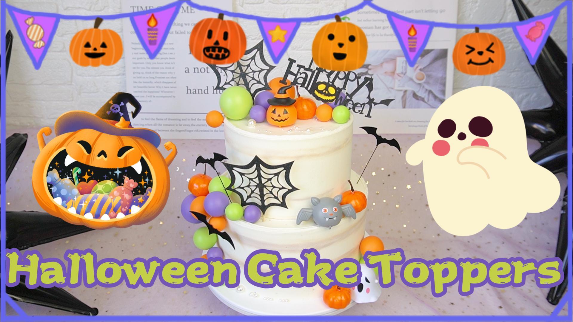 Lot De 60 Décorations Comestibles Pour Gâteau Halloween - Papier De Riz Motifs Chauve-souris, Fantômes, Citrouilles