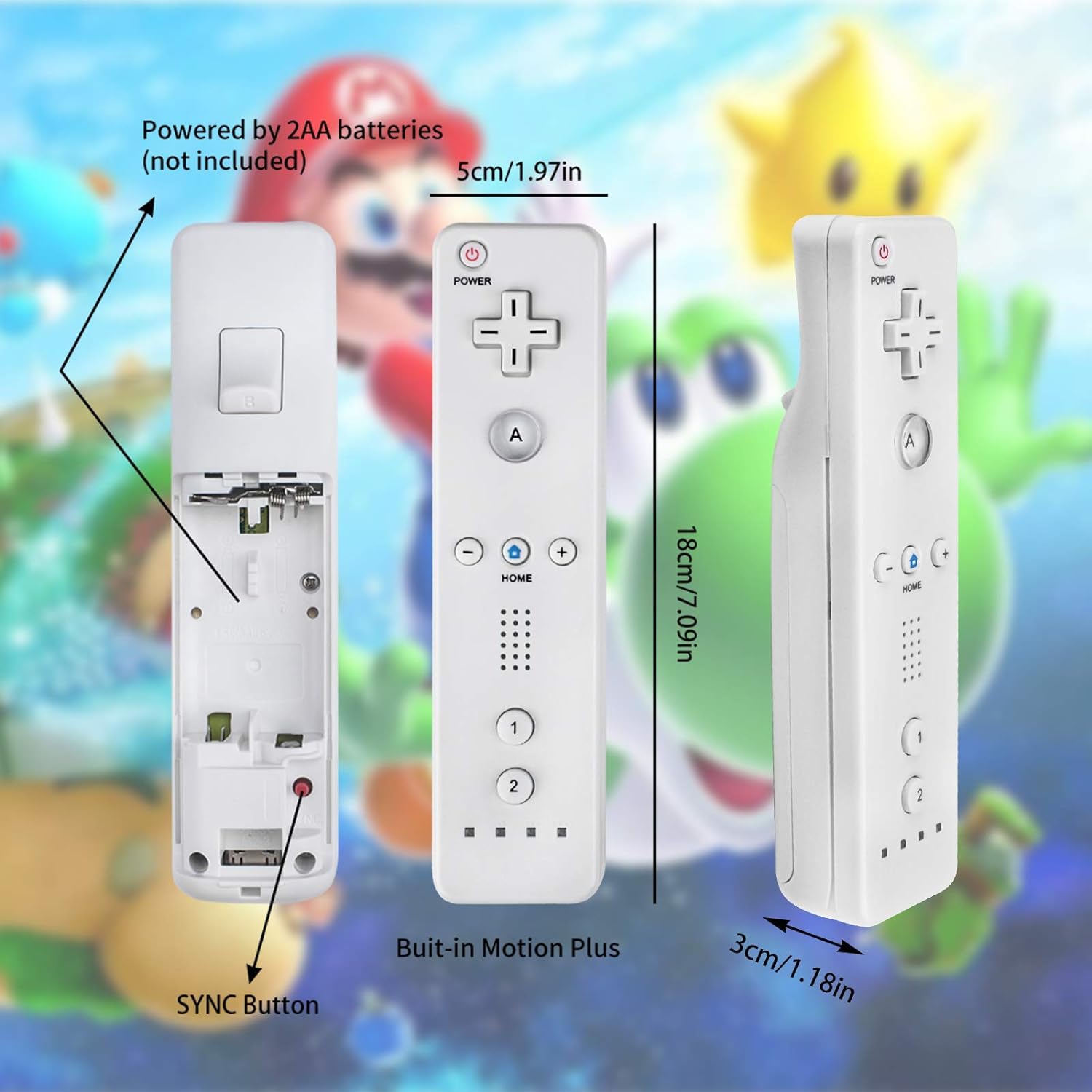 TechKen Pilot zdalnego sterowania z 2 kontrolerami WII z silikonowym etui, bez Motion Plus