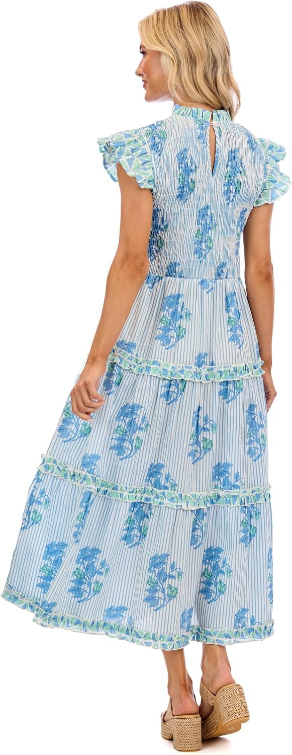 Mud Pie Women's Perin Smocked Midi Dress