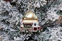 Vista 3 de 2 piezas de adornos de vidrio soplado para tacos para decoración de árbol de Navidad, adornos de Navidad de camión de tacos de vidrio