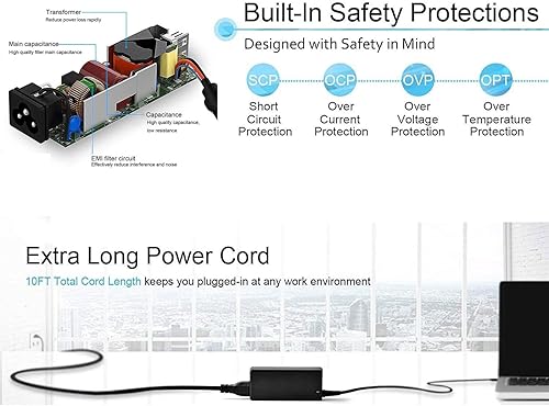 Miniatura 3 de Cargador para laptop HP 65W 45W USB C Cargador portátil para HP Chromebook X360 11 13 14 14 14A, HP Spectre X360, HP ZBook Firefly G9 14 "16" G8