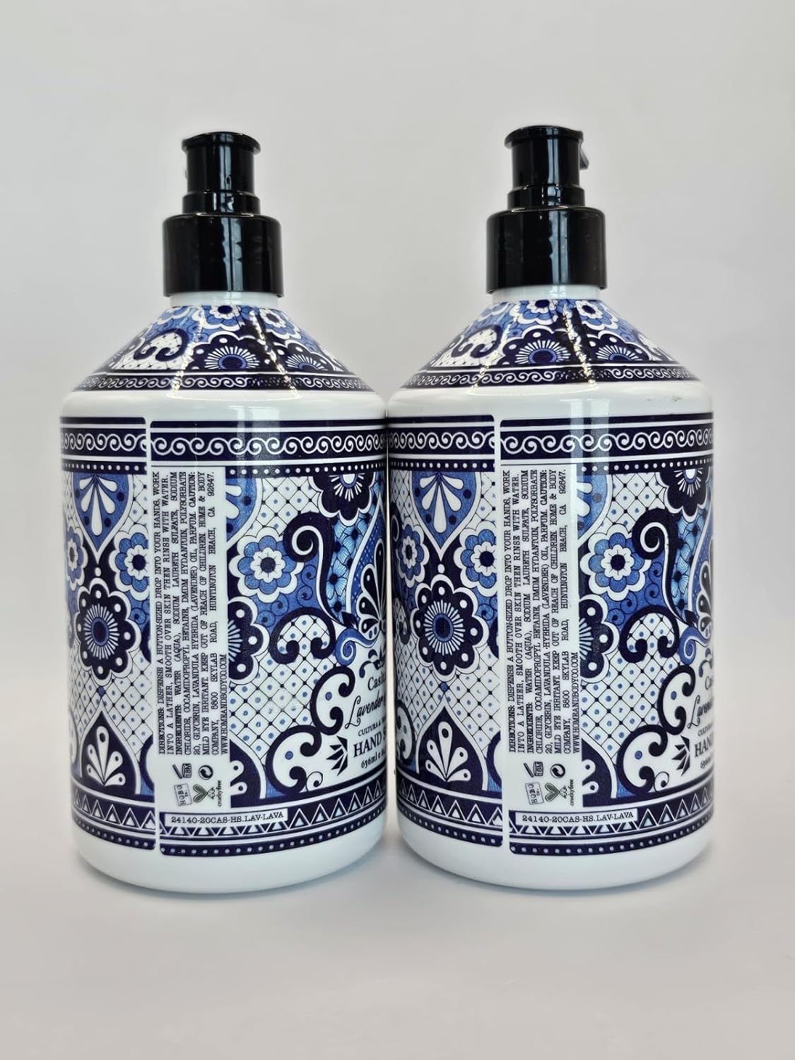Soap Tiles Lavender Hand Soap, 21.5 Fl Oz, Decorative Pump Bottle, Twin Pack (43 Fl Oz Total)