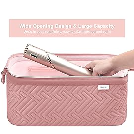 Leudes Hair Tools Travel Bag for Shark Flexstyle Carrying Case Portable Shark Hair Air Wrap Dryer Case Waterproof Dustproof Flat Curling Iron Travel Organizer (Dark Pink)
