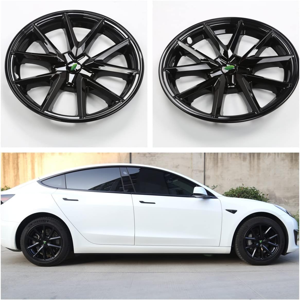 ATAIRSOFT Fits 2017-2023 Tesla Model 3 Wheel Covers Hubcaps 18 Inch 4PCS Hub Caps Replacement Rim Protectors Car Accessories