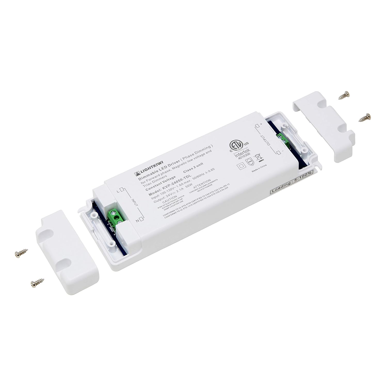 Lightkiwi X9775 50 Watt Dimmable Transformer (24VDC) for LED Under Cabinet Lighting