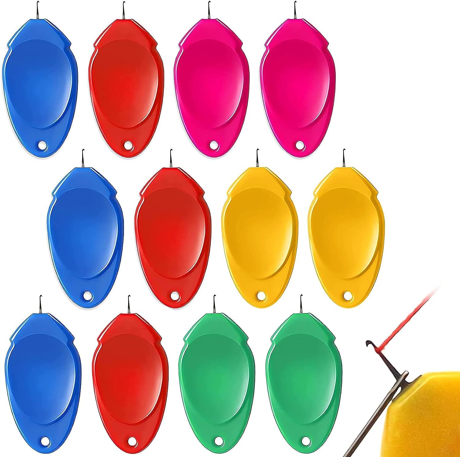 Gemsy Handy Needle Threader tool Pack of 5 | Automatic Thread Inserter Tool for Hand and Machine Sewing | Threader Pen, Needle Thread Inserter, Hoop, Leaf Simple | Easy Embroidery Kit Set (5-Pcs).