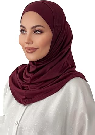 Two pieces Amira cotton hijab, Instant muslim Scarf For Women,ready to wear Jersey Hijab, Muslim Instant hijabs