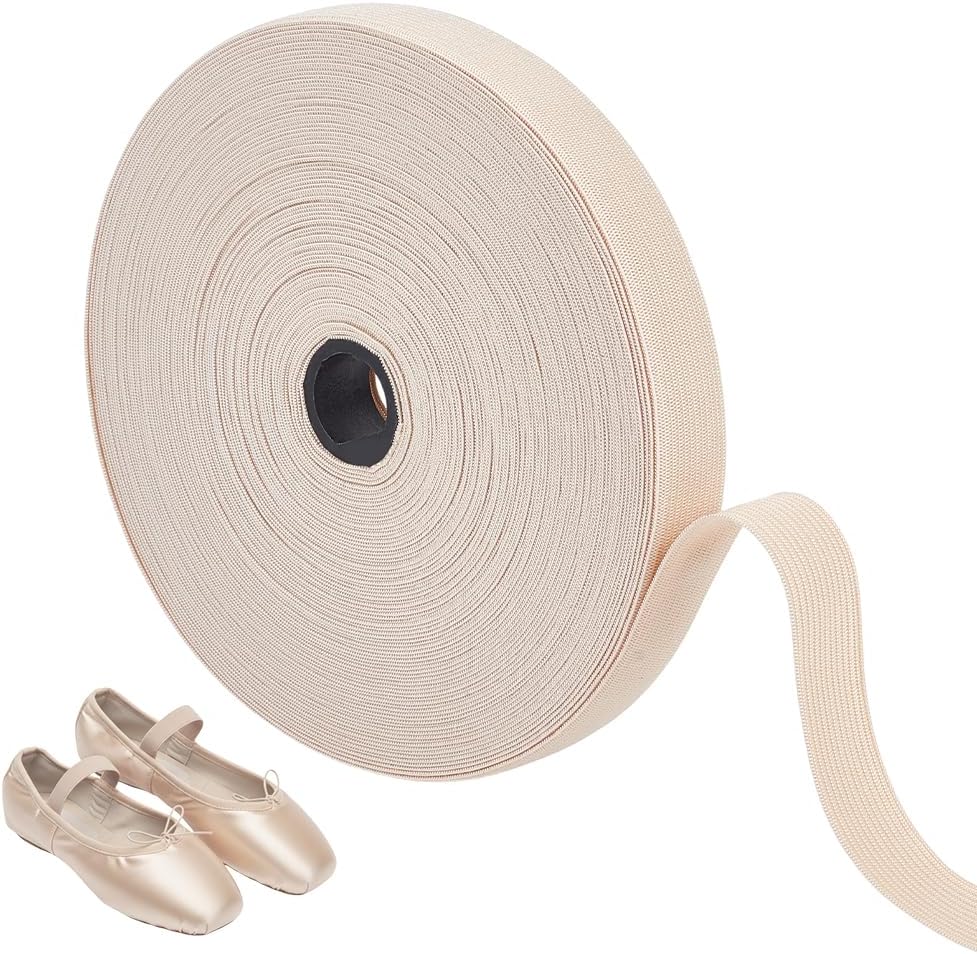PH PandaHall 19.6 Yards x 3/4 inch Pointe Shoe Elastic Stretch Ribbon Polyester Satin Roll Minimalist Ballet Strap Shoe Elastic Ribbon for Ballet Training Performance Women Dance Accessories