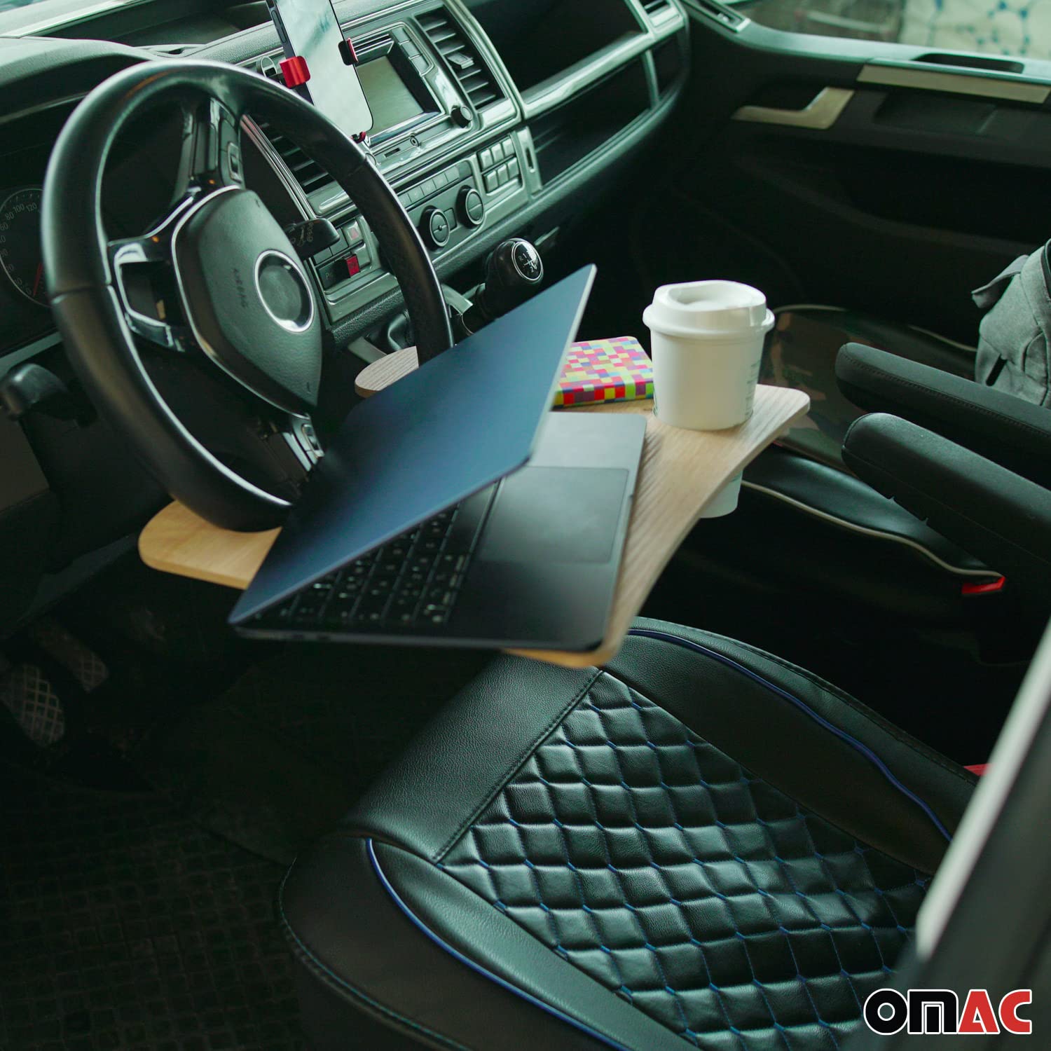 OMAC Auto Lenkradtisch Holz Autotisch Esstisch Schreibtisch Lenkradablage Camping Tisch Wohnmobil Accessori