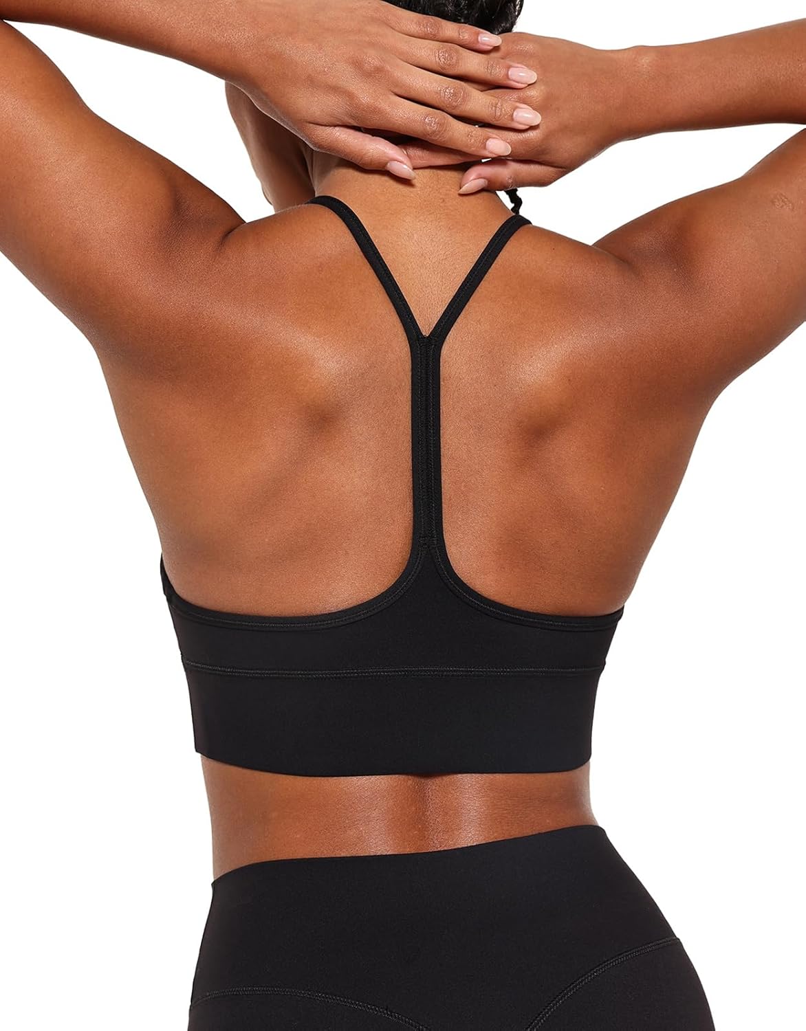 Ukaste Women's Studio Essential Spaghetti Y-Back Sports Bra Low Impact Yoga Workout Bra Tops
