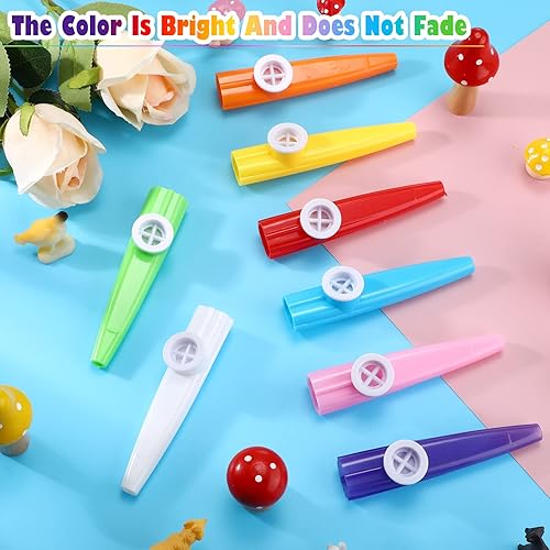 Miniatura 4 de Boao 200 piezas de instrumentos musicales Kazoo de plástico para fiestas para adultos, música divertida Kazoo para niños, aulas, juguetes musicales,