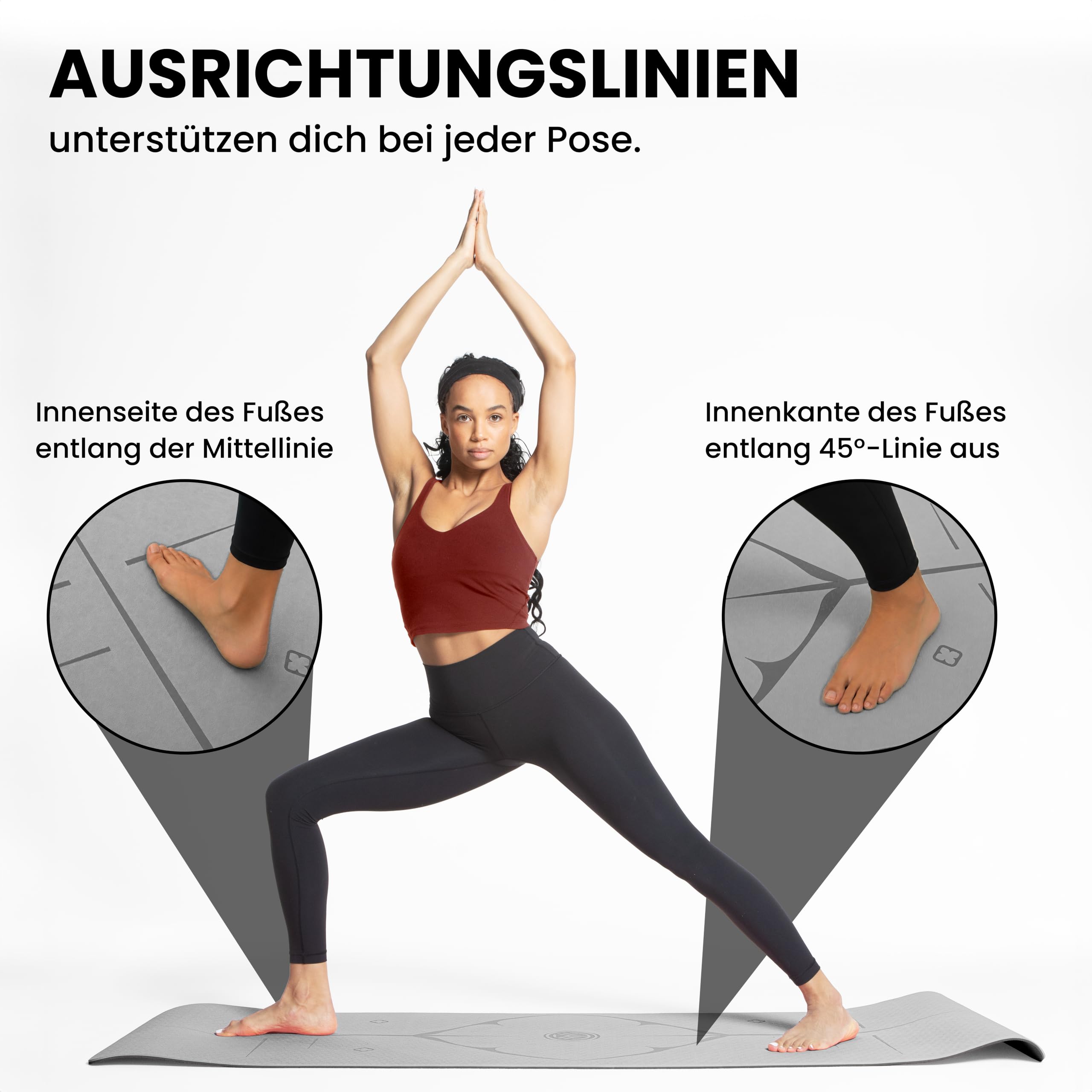 KIANA SPORTS Yoga Matte – Rutschfeste Sportmatte in Deutschland entwickelt – 2 Komfort-Dicken – Formstabile Yogamatte & Gymnastikmatte – Ideale Fitnessmatte für Yoga & Pilates zuhause oder im Studio