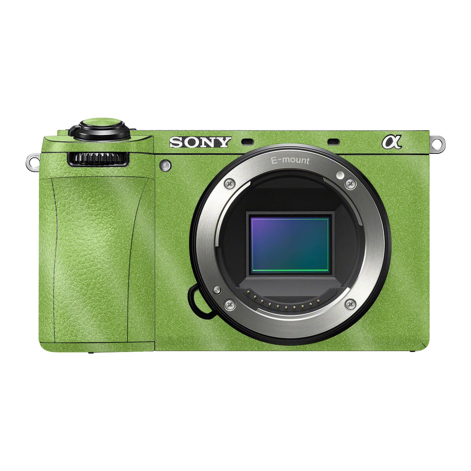 Glossy Glitter Camera Skin Compatible with Sony A6700 Mirrorless Camera (2023) - Solid Lime Green - Premium 3M Vinyl Protective Wrap Decal Cover - Easy to Apply | Crafted in the USA by MightySkins
